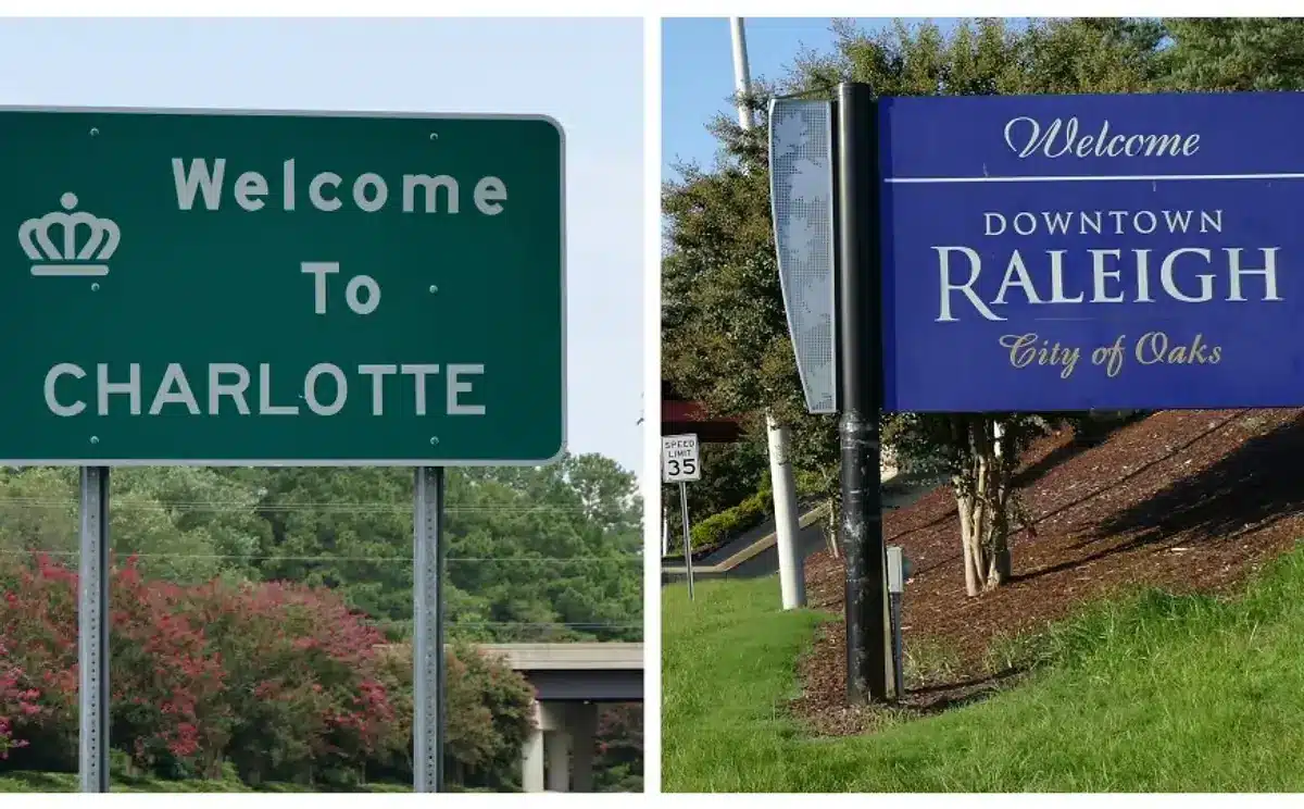 Charlotte NC I-485 express lanes map with traffic routes and executive transportation service benefits