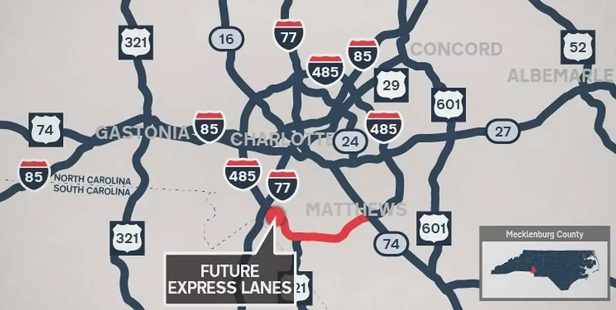 Charlotte NC skyline with top corporate headquarters and executive transportation services