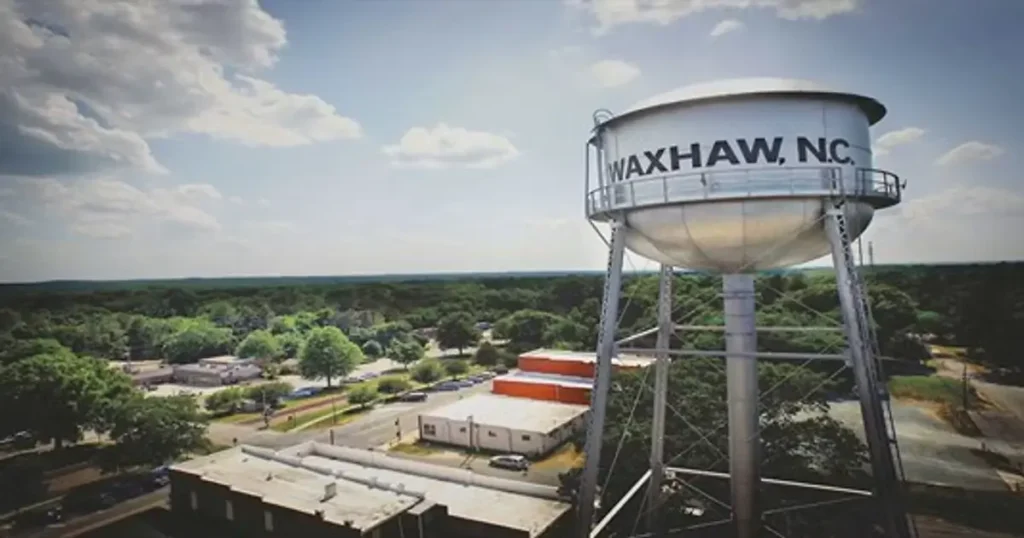 Waxhaw black car service near Charlotte NC – Waxhaw water tower aerial view