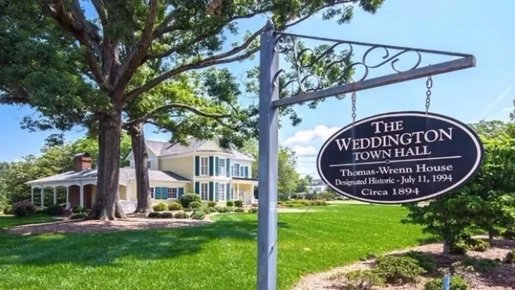 Weddington black car service in Charlotte NC – Weddington Town Hall historic site