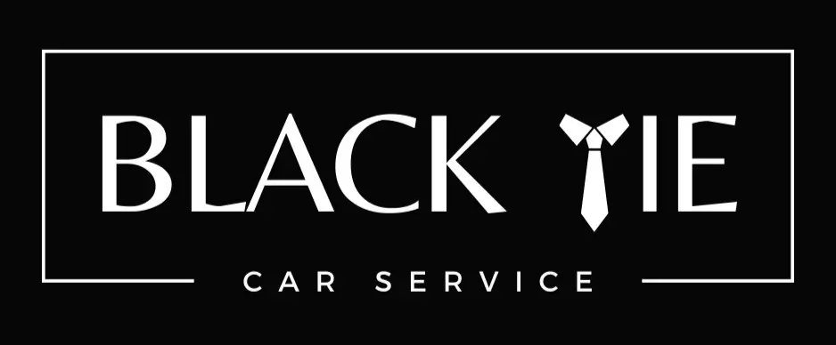 VoyBlackCar luxury chauffeur service logo, formerly Black Tie Car Service, premium black car transportation brand